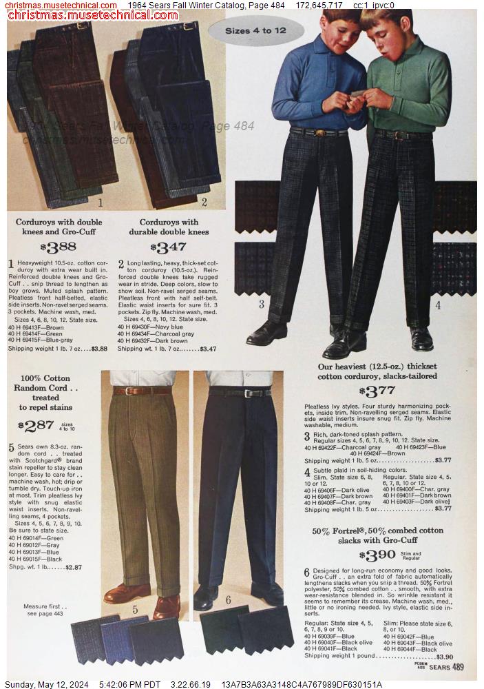 1964 Sears Fall Winter Catalog, Page 484