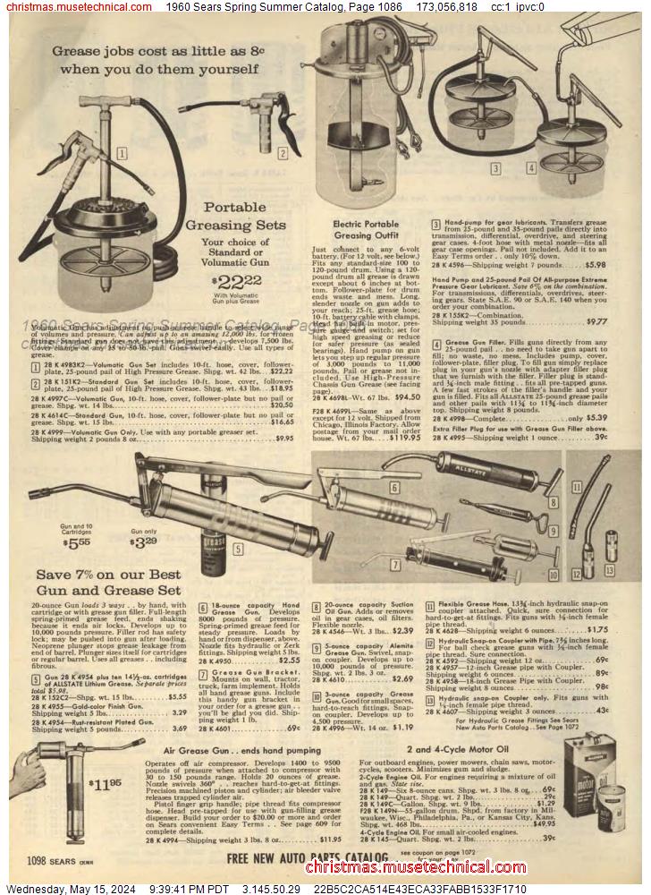 1960 Sears Spring Summer Catalog, Page 1086