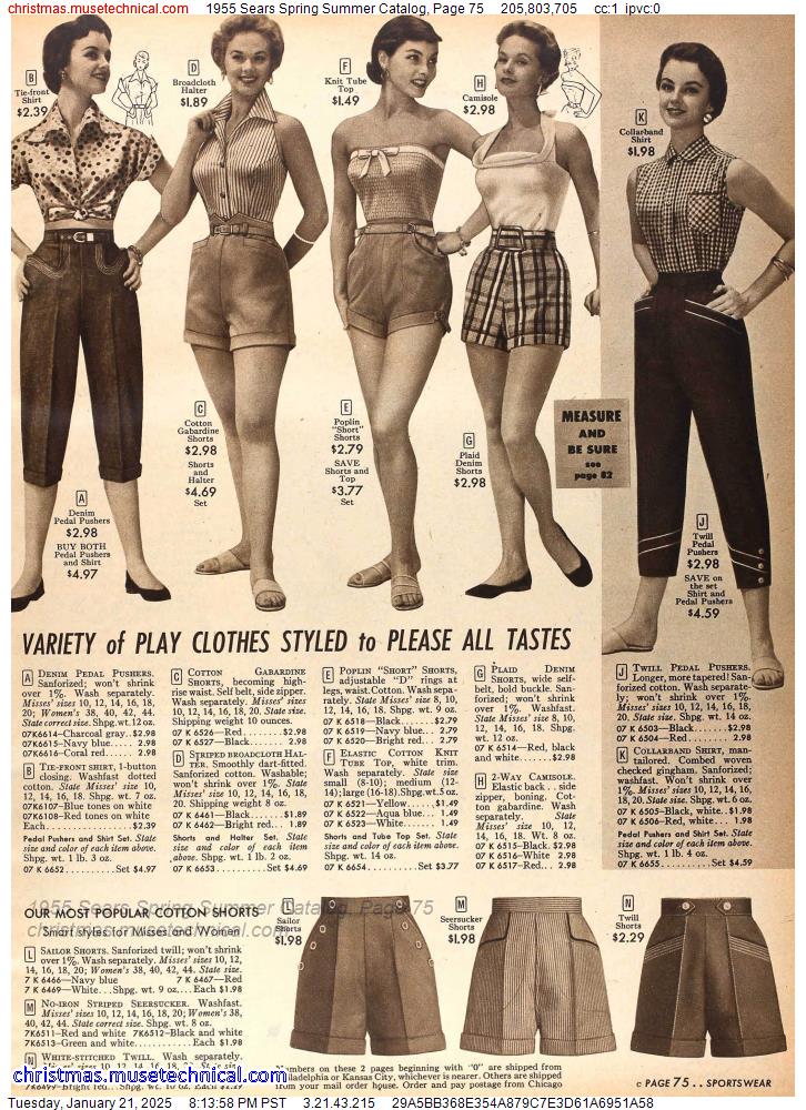 1955 Sears Spring Summer Catalog, Page 75