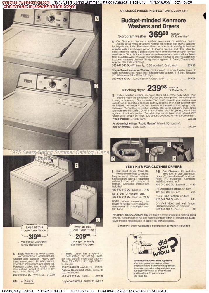 1975 Sears Spring Summer Catalog (Canada), Page 618