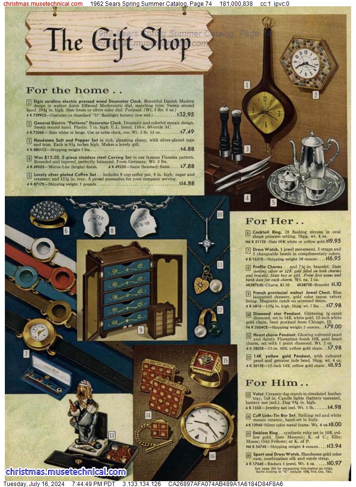 1962 Sears Spring Summer Catalog, Page 74