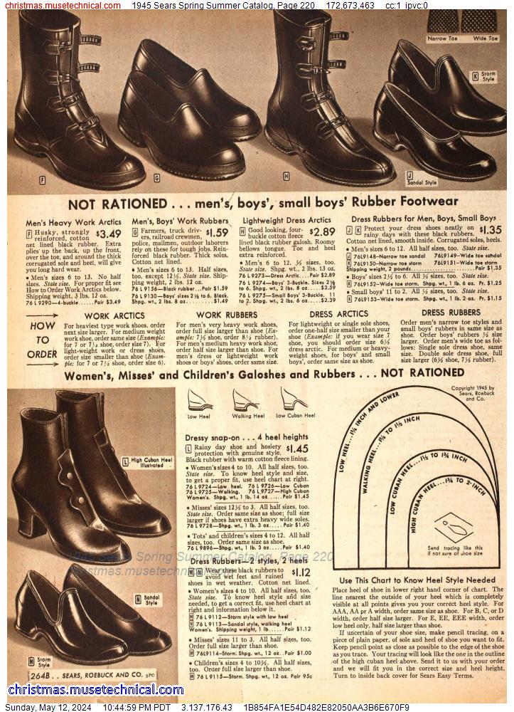 1945 Sears Spring Summer Catalog, Page 220