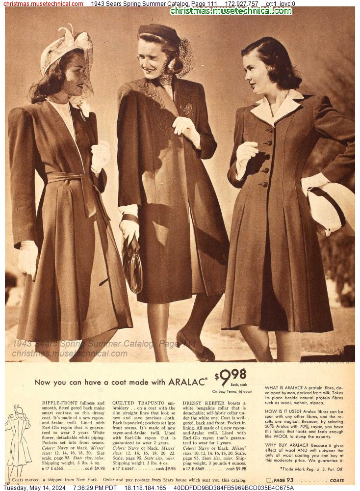 1943 Sears Spring Summer Catalog, Page 111