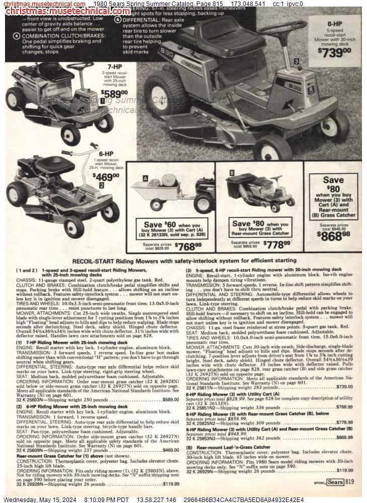 1980 Sears Spring Summer Catalog, Page 815