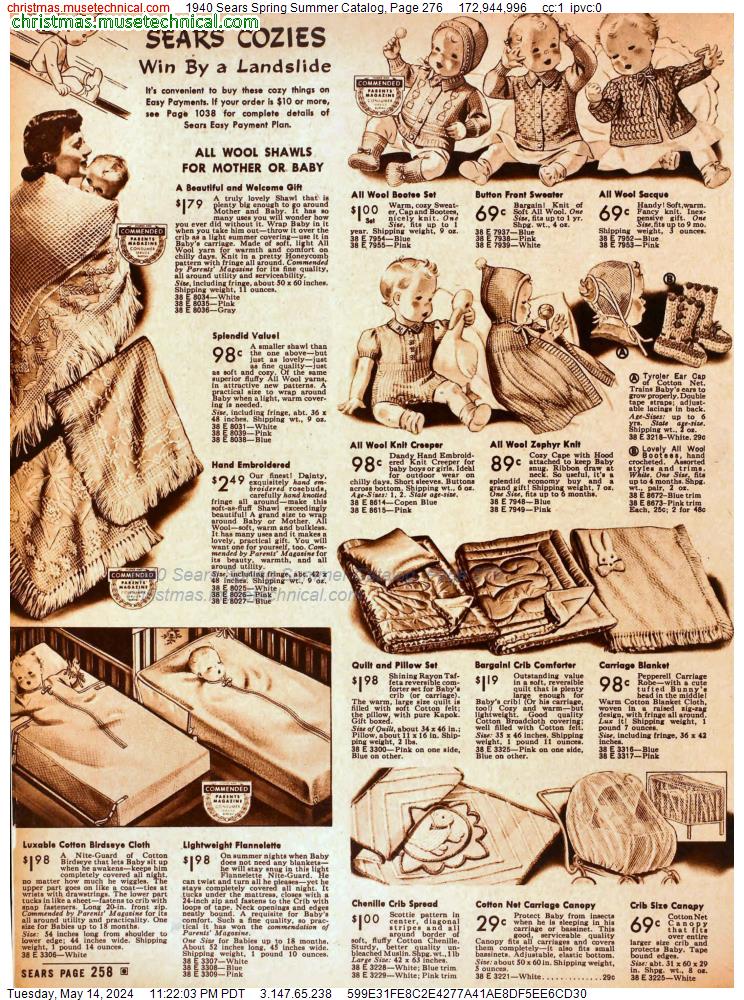 1940 Sears Spring Summer Catalog, Page 276