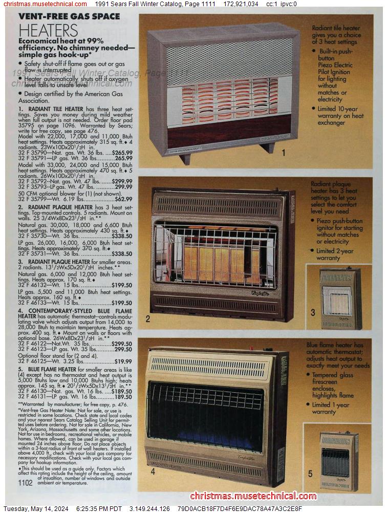 1991 Sears Fall Winter Catalog, Page 1111