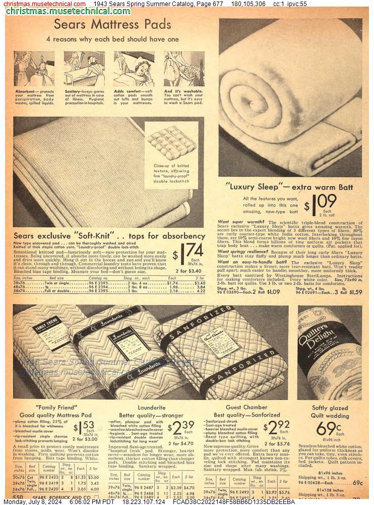1943 Sears Spring Summer Catalog, Page 677