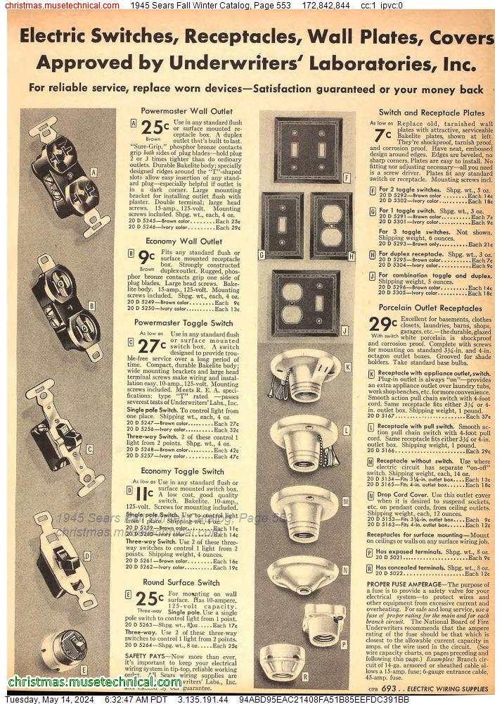 1945 Sears Fall Winter Catalog, Page 553