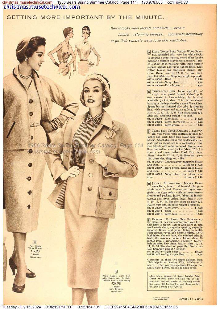 1956 Sears Spring Summer Catalog, Page 114