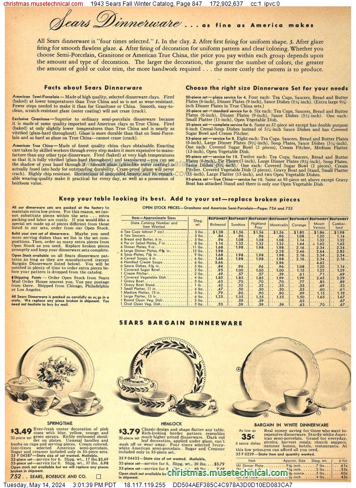 1943 Sears Fall Winter Catalog, Page 847