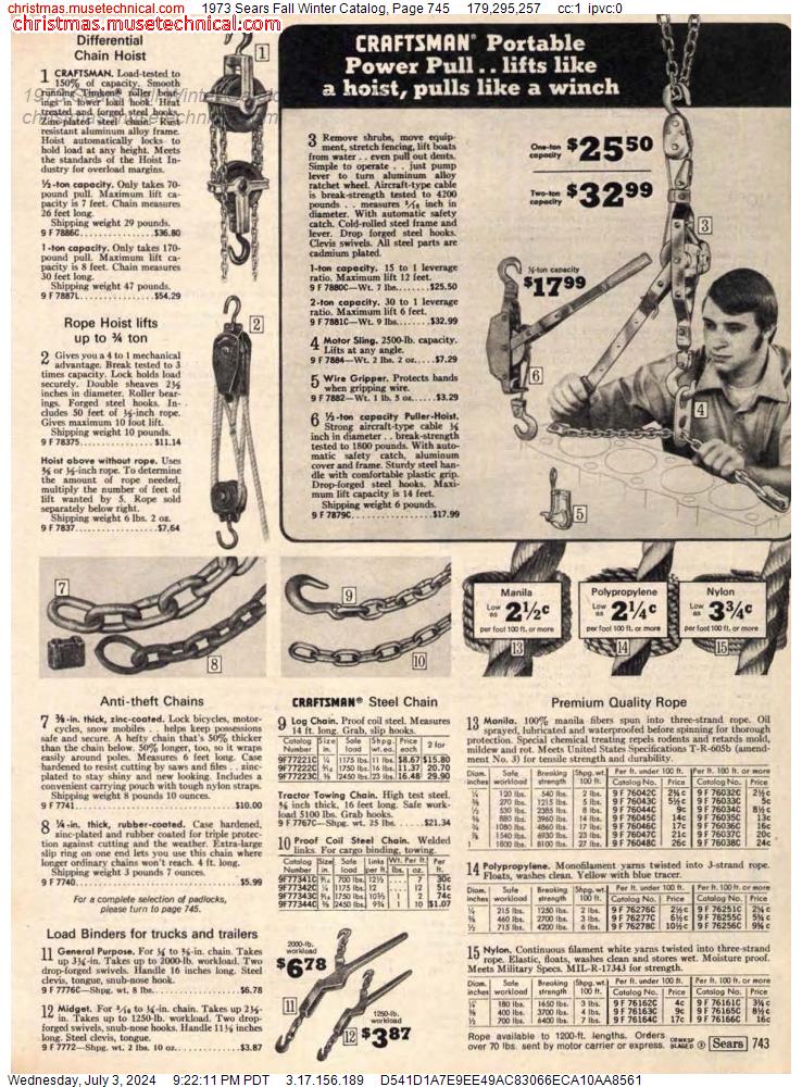 1973 Sears Fall Winter Catalog, Page 745