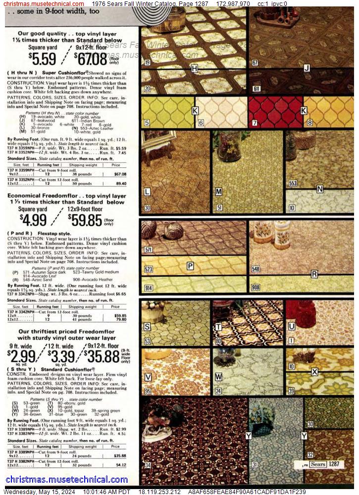 1976 Sears Fall Winter Catalog, Page 1287