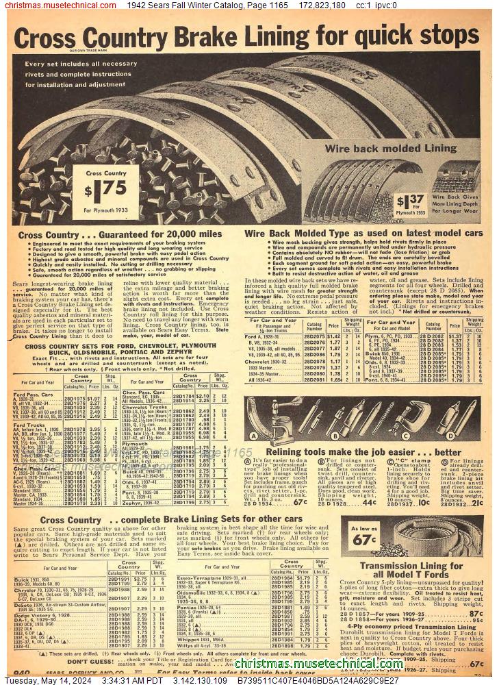 1942 Sears Fall Winter Catalog, Page 1165