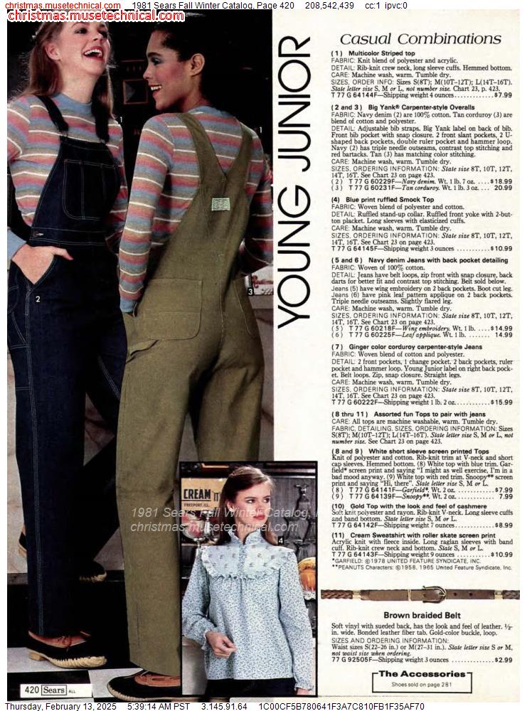 1981 Sears Fall Winter Catalog, Page 420