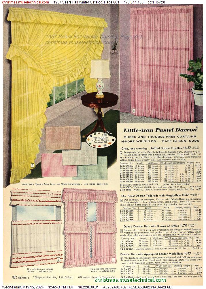 1957 Sears Fall Winter Catalog, Page 861