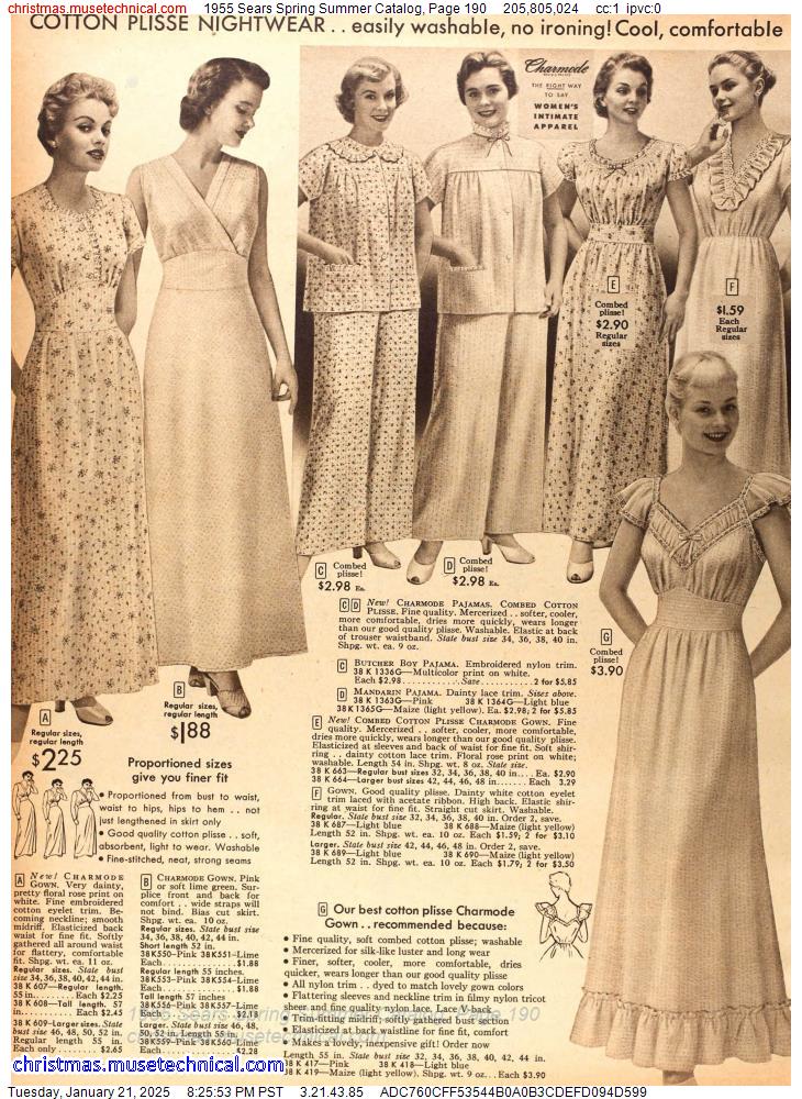 1955 Sears Spring Summer Catalog, Page 190