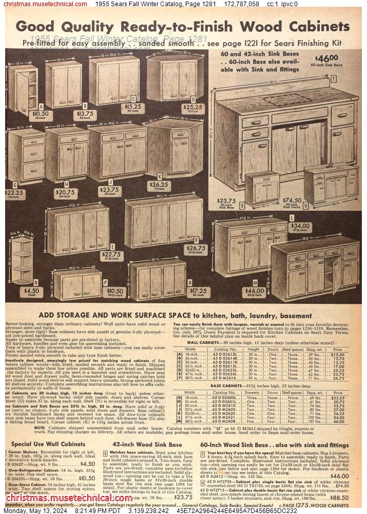 1955 Sears Fall Winter Catalog, Page 1281