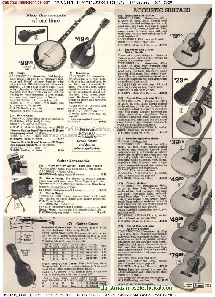 1976 Sears Fall Winter Catalog, Page 1217