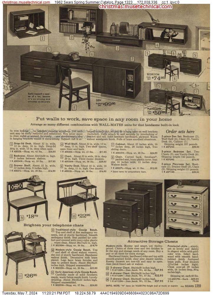 1962 Sears Spring Summer Catalog, Page 1323