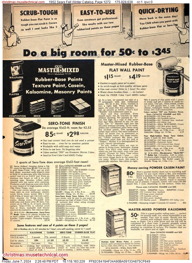 1952 Sears Fall Winter Catalog, Page 1272