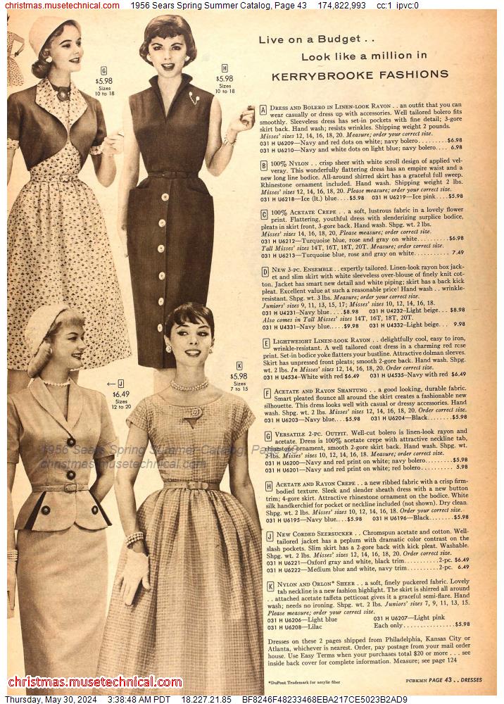 1956 Sears Spring Summer Catalog, Page 43