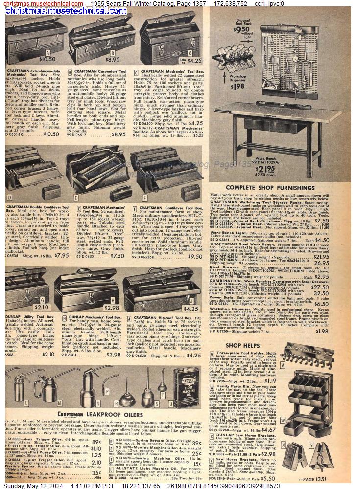 1955 Sears Fall Winter Catalog, Page 1357