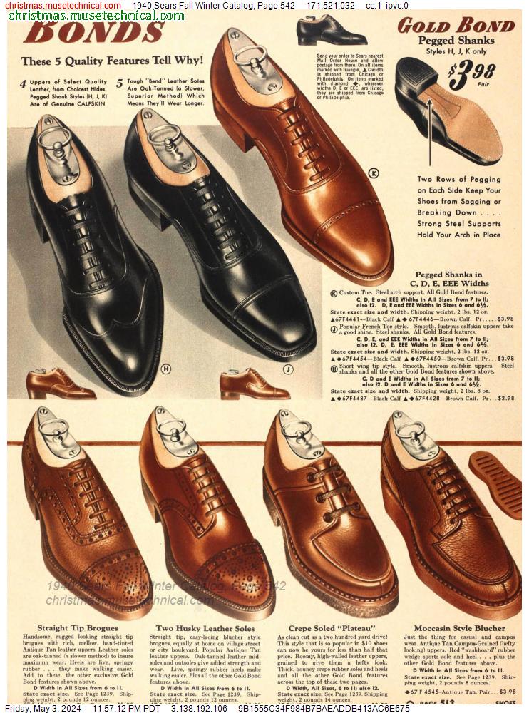1940 Sears Fall Winter Catalog, Page 542