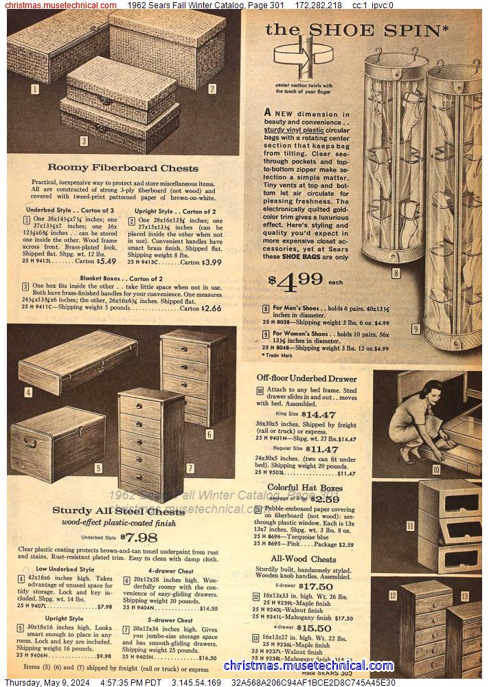 1962 Sears Fall Winter Catalog, Page 301