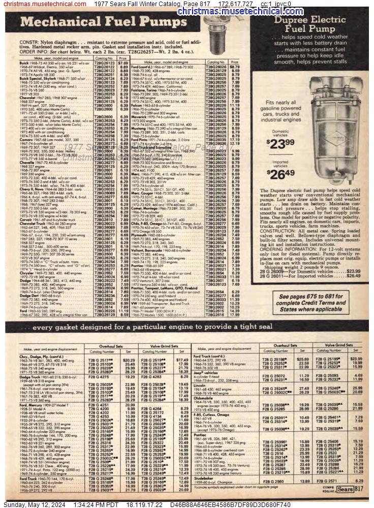 1977 Sears Fall Winter Catalog, Page 817