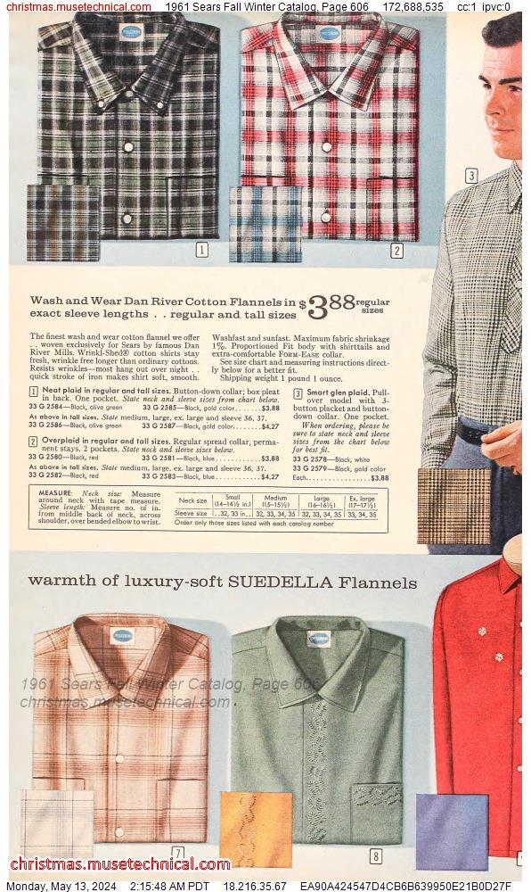 1961 Sears Fall Winter Catalog, Page 606