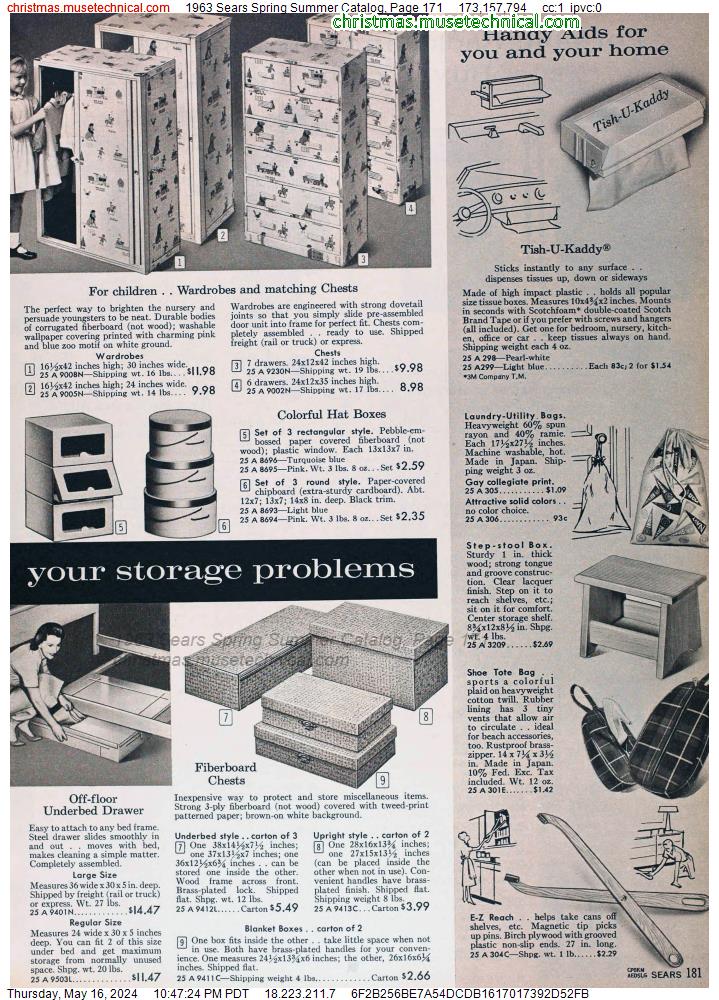 1963 Sears Spring Summer Catalog, Page 171