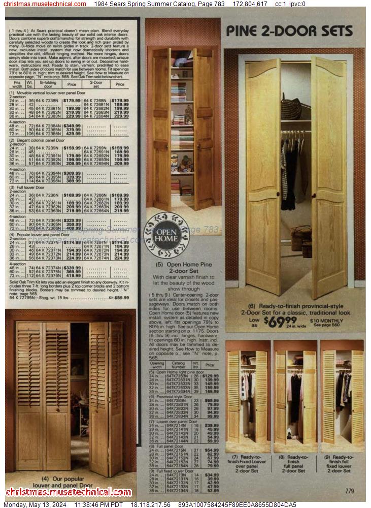 1984 Sears Spring Summer Catalog, Page 783