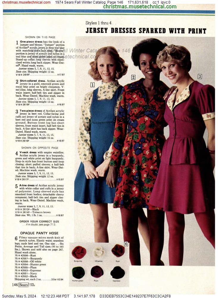 1974 Sears Fall Winter Catalog, Page 146