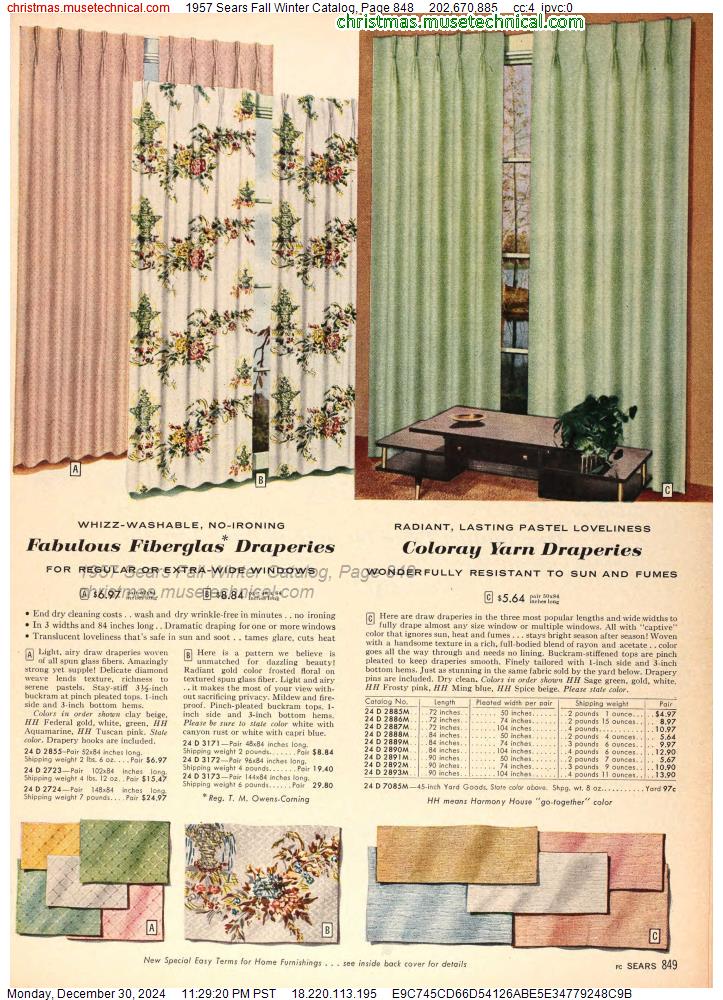 1957 Sears Fall Winter Catalog, Page 848