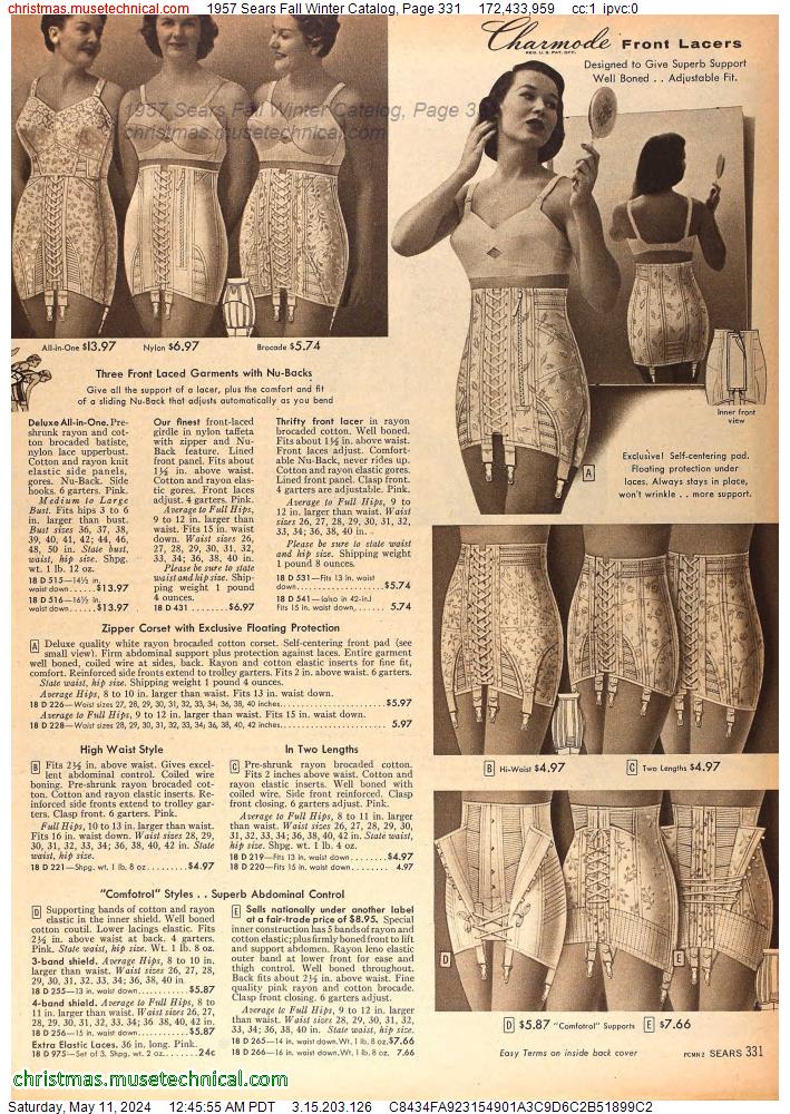 1957 Sears Fall Winter Catalog, Page 331