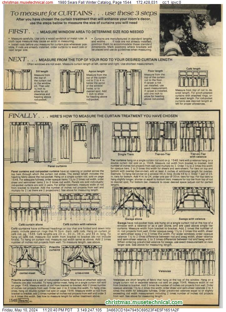 1980 Sears Fall Winter Catalog, Page 1544