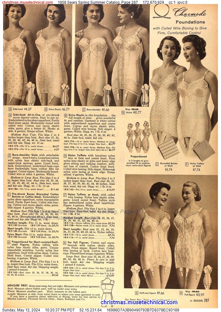 1958 Sears Spring Summer Catalog, Page 287