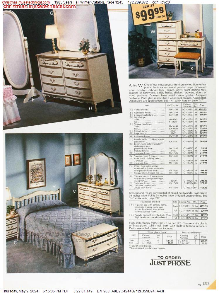 1985 Sears Fall Winter Catalog, Page 1245