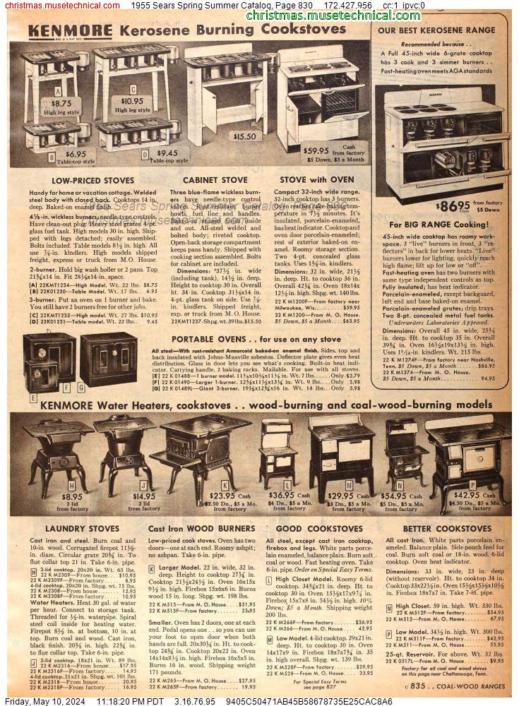 1955 Sears Spring Summer Catalog, Page 830