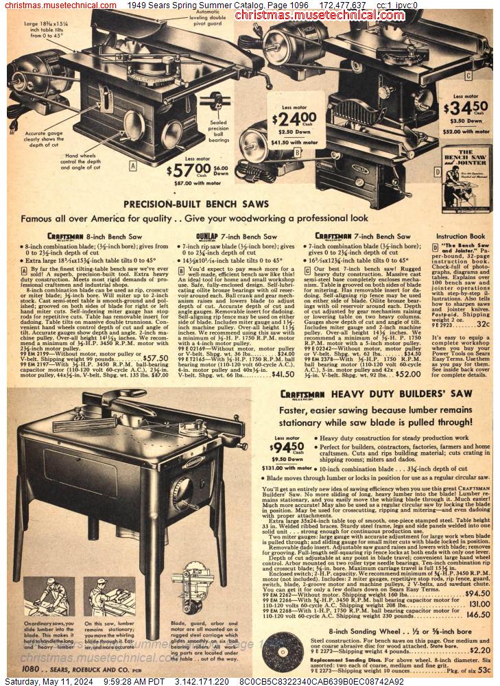 1949 Sears Spring Summer Catalog, Page 1096