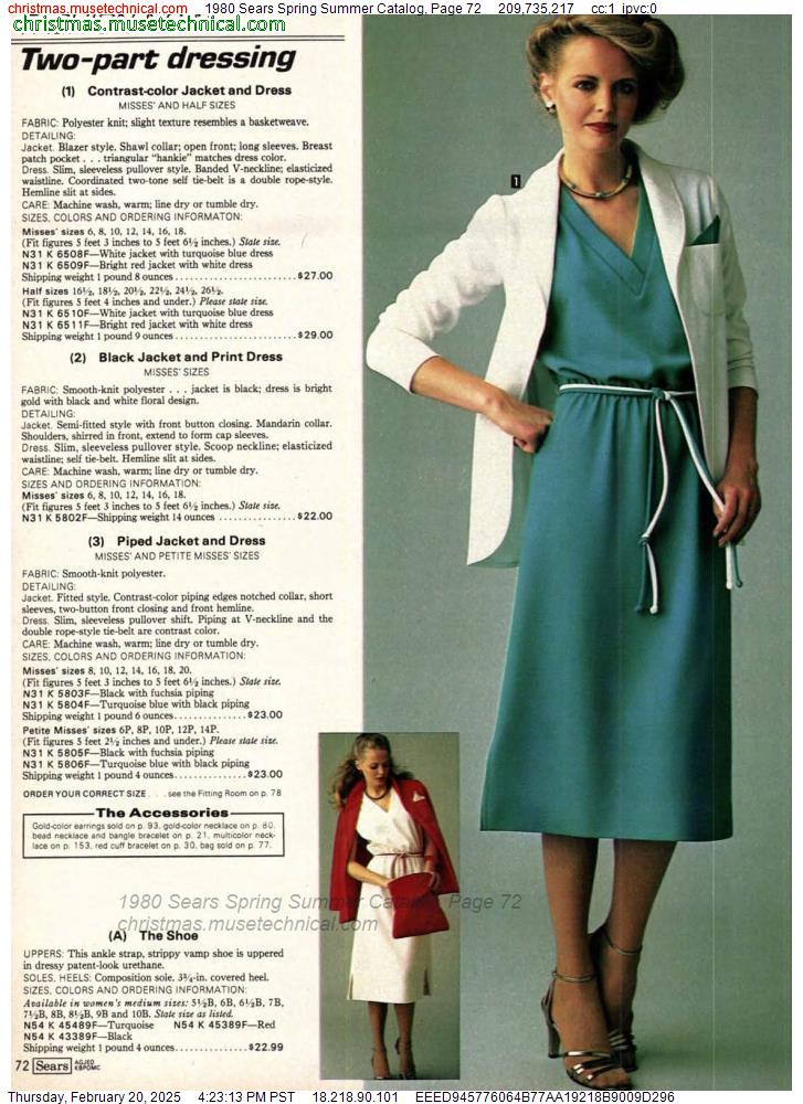 1980 Sears Spring Summer Catalog, Page 72