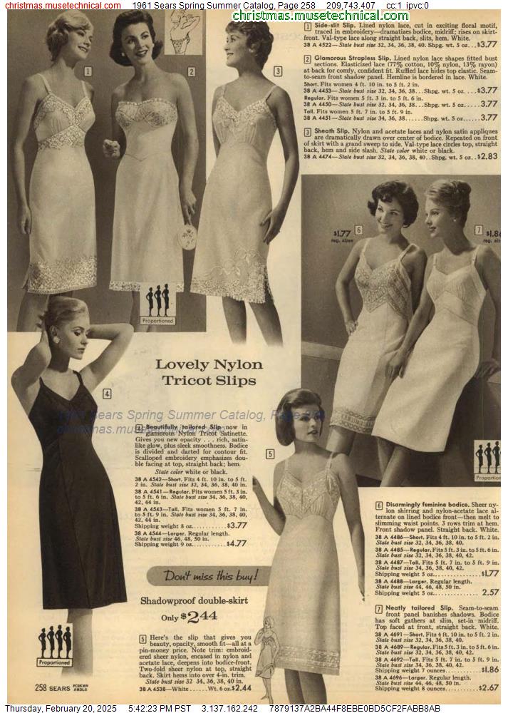 1961 Sears Spring Summer Catalog, Page 258