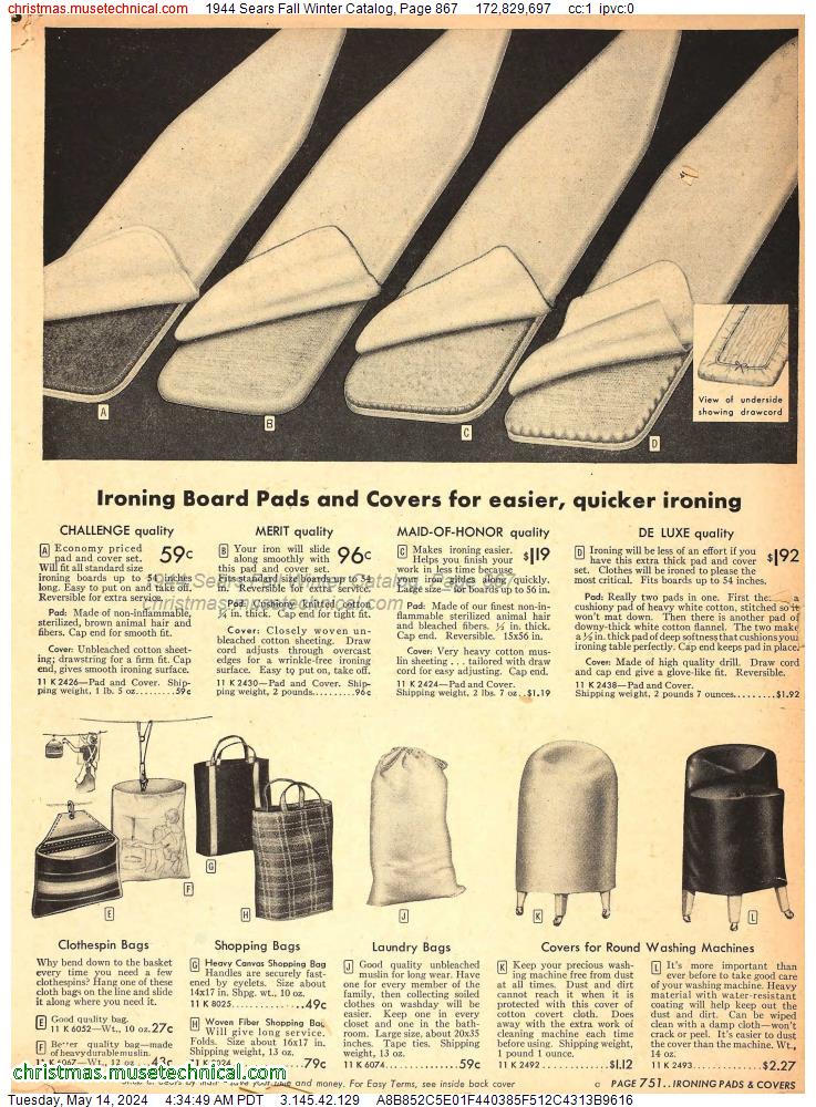 1944 Sears Fall Winter Catalog, Page 867