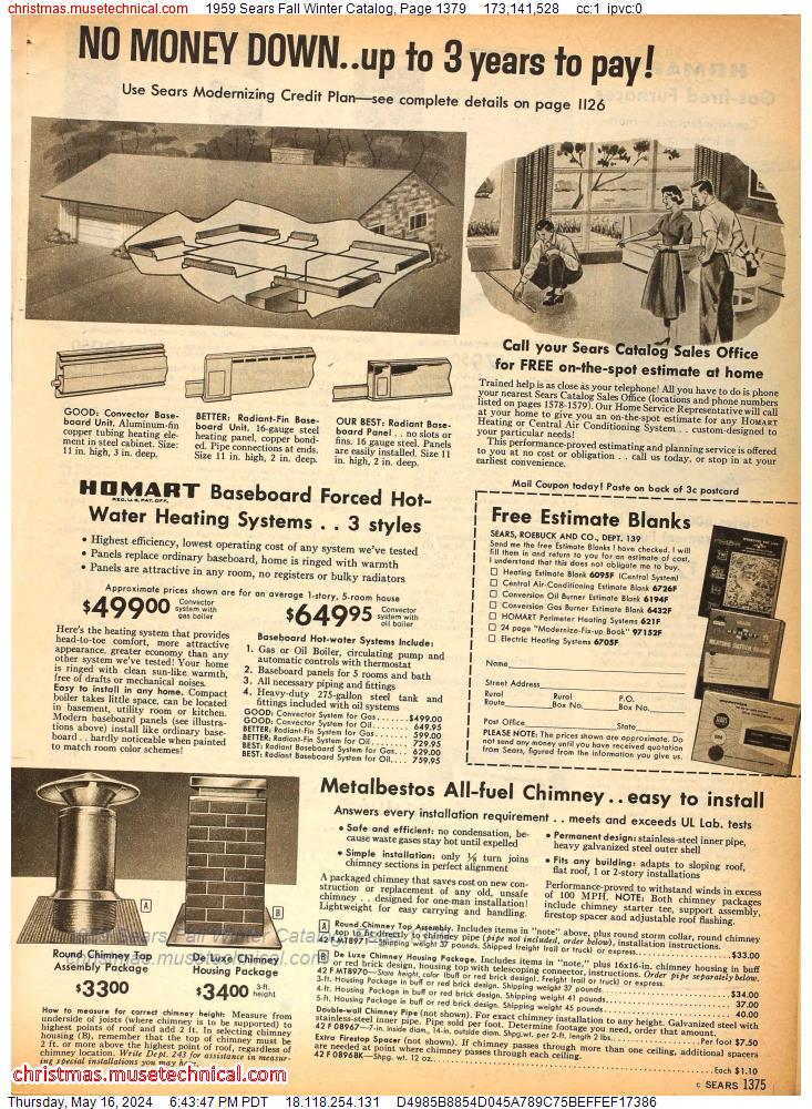 1959 Sears Fall Winter Catalog, Page 1379