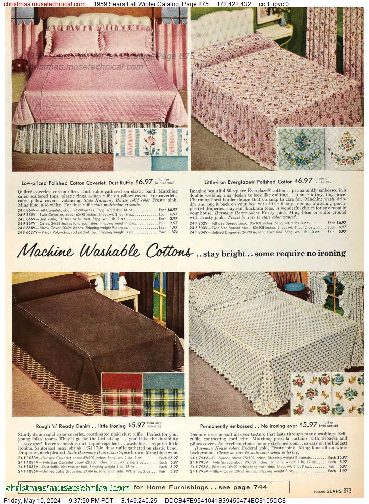 1959 Sears Fall Winter Catalog, Page 875