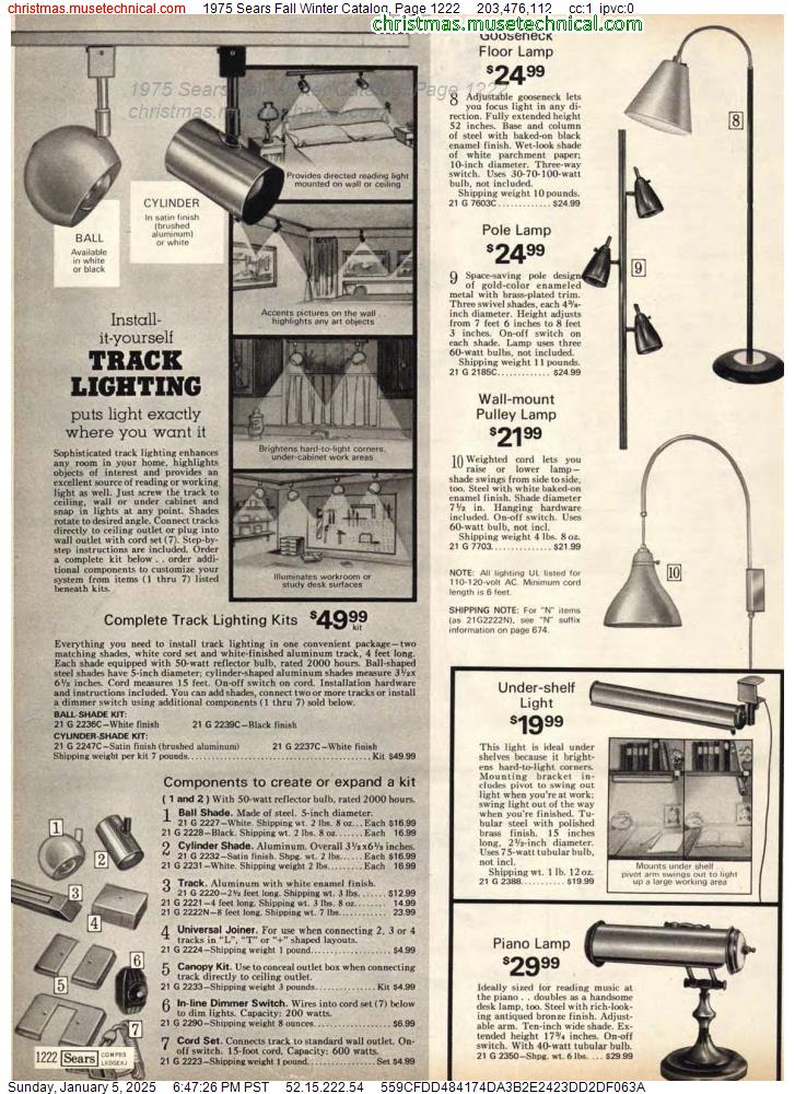 1975 Sears Fall Winter Catalog, Page 1222