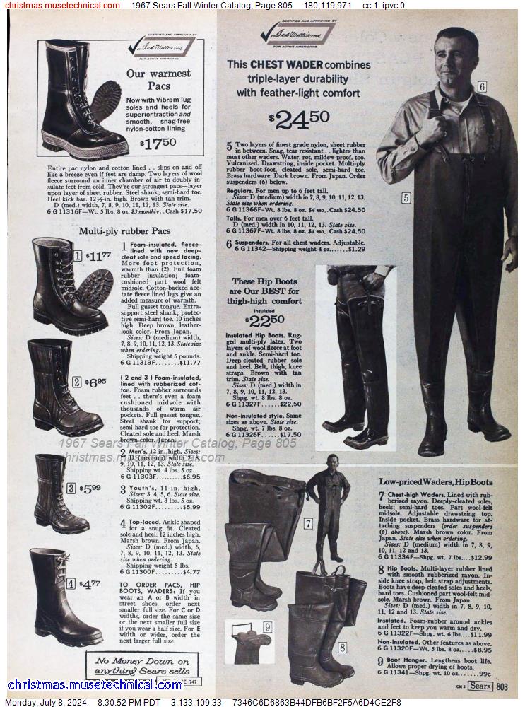 1967 Sears Fall Winter Catalog, Page 805