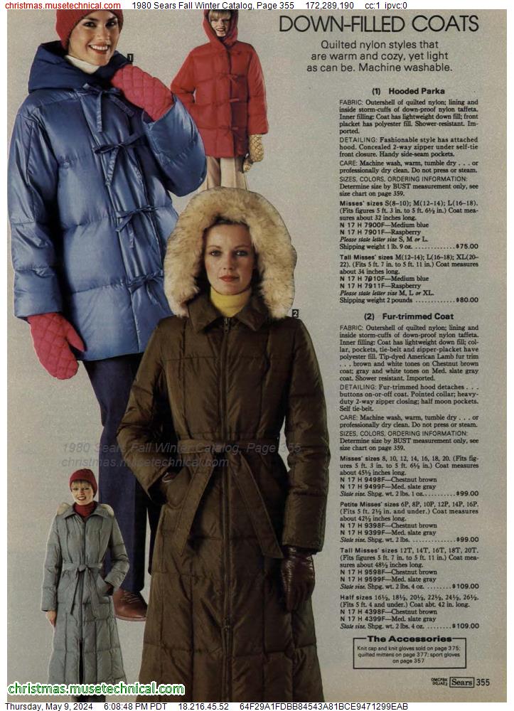 1980 Sears Fall Winter Catalog, Page 355