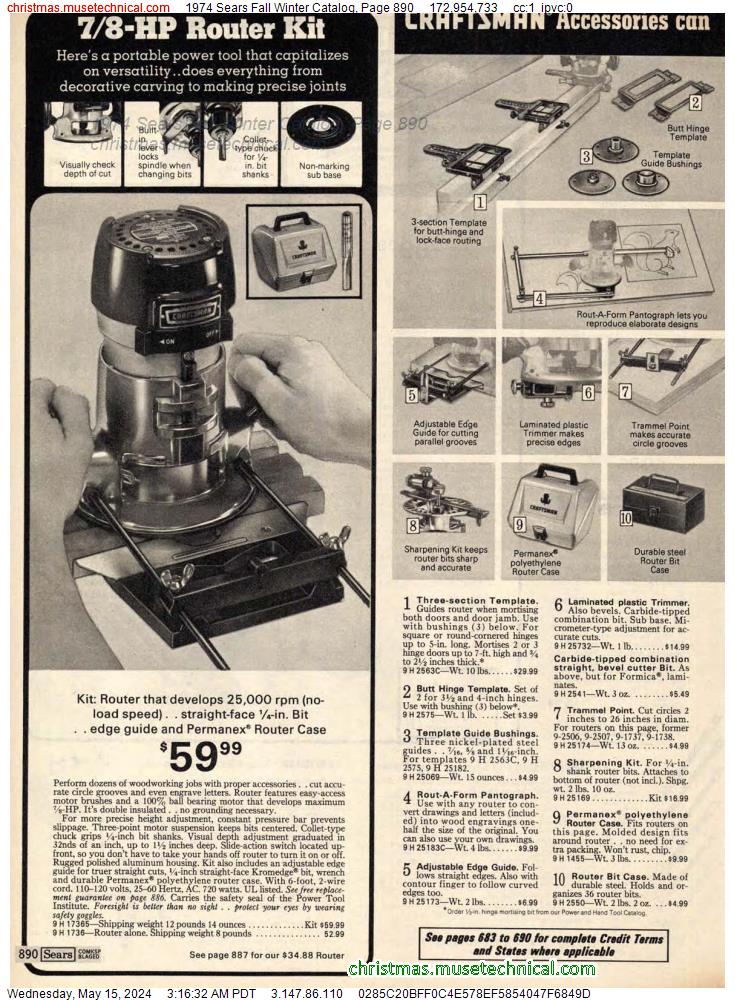 1974 Sears Fall Winter Catalog, Page 890