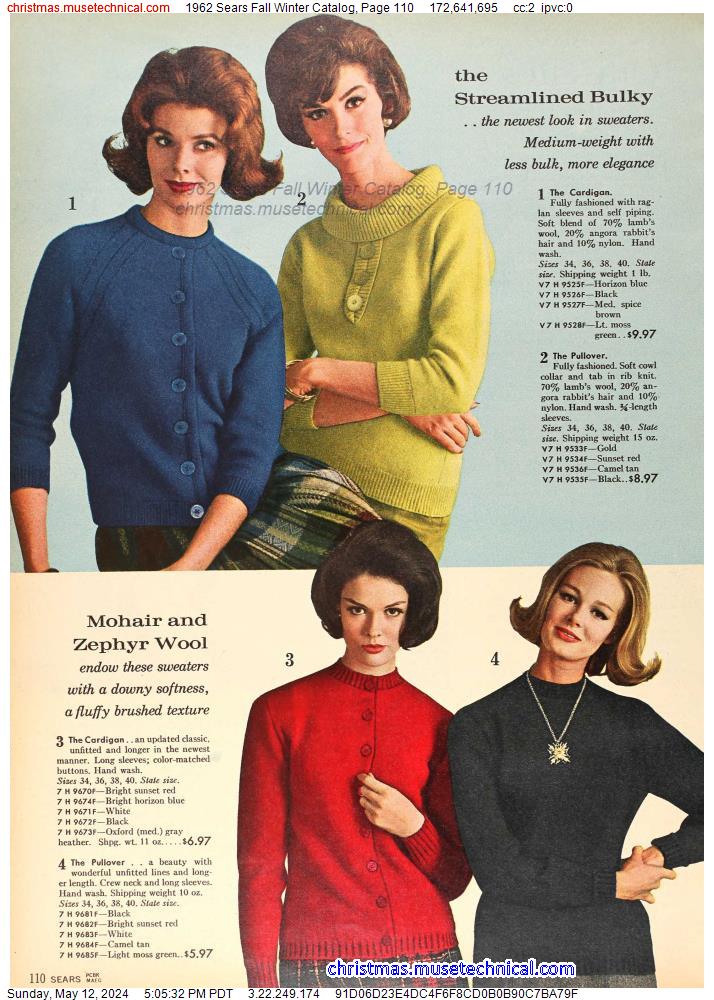 1962 Sears Fall Winter Catalog, Page 110